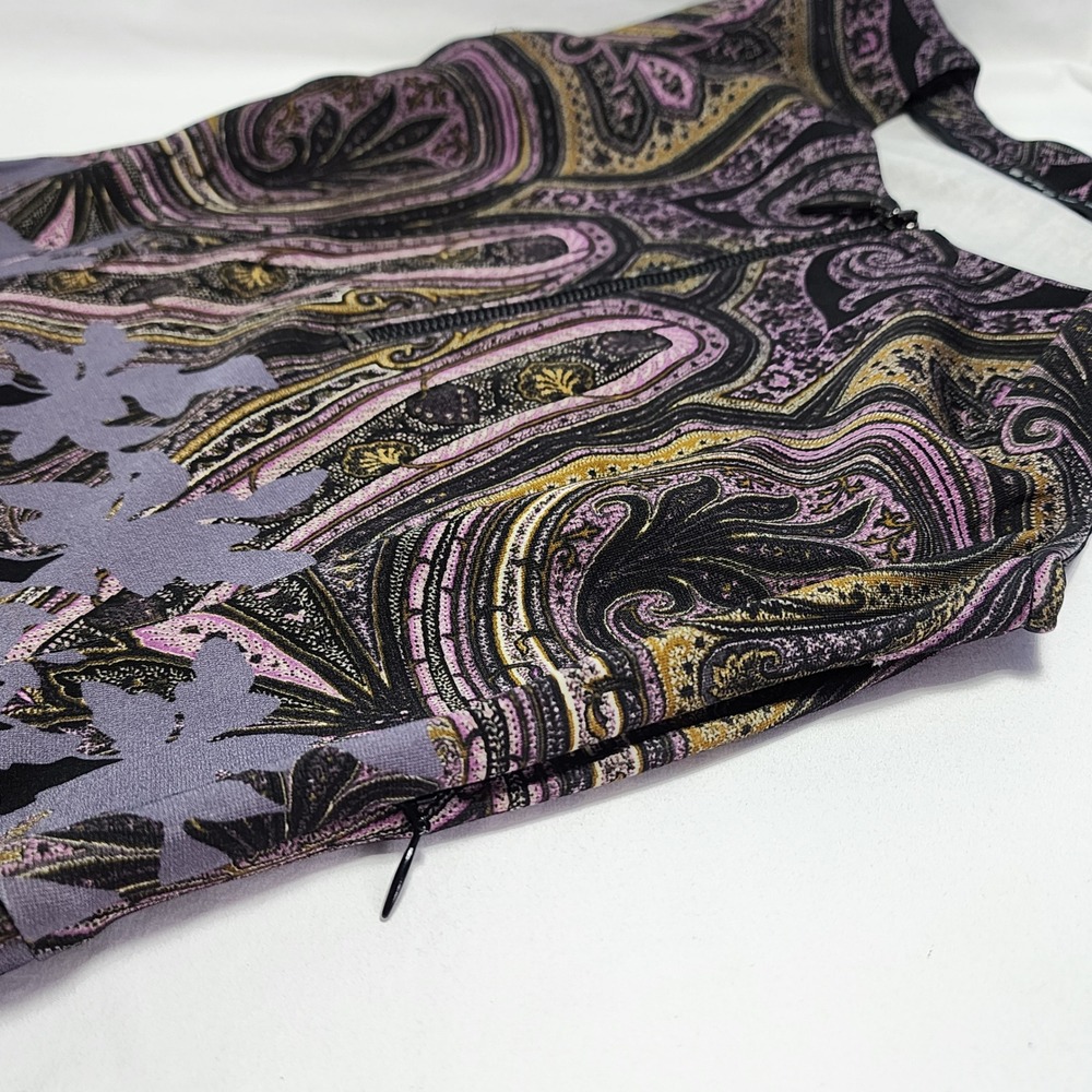 Etro Paisley Floral Sheath Dress Stretch Italian Designer Boho Belt Womens 4 40 - Picture 6 of 16